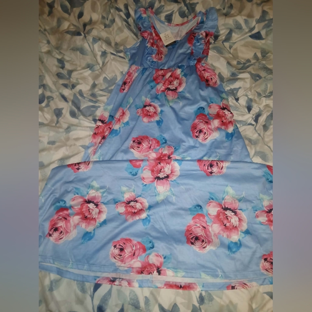 Floral Blue Maxi Dress
